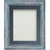 Frame Company Lynton Rustic Blue Photo Frame with Blue Mount,