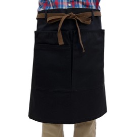 TEAGLES Short Apron, Outdoor, Work, Camping, Plake-Pack, Thick, Cotton, Unisex, Men's, Women's, Work Apron, One Size Fits Most, 104, Black