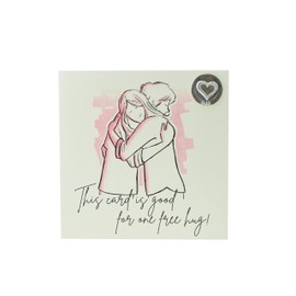 Hug Card with Hug Token – Friends Hug with message ‘This card is good for one free hug!’ Thinking of You Card (gc-wayhugggcard)