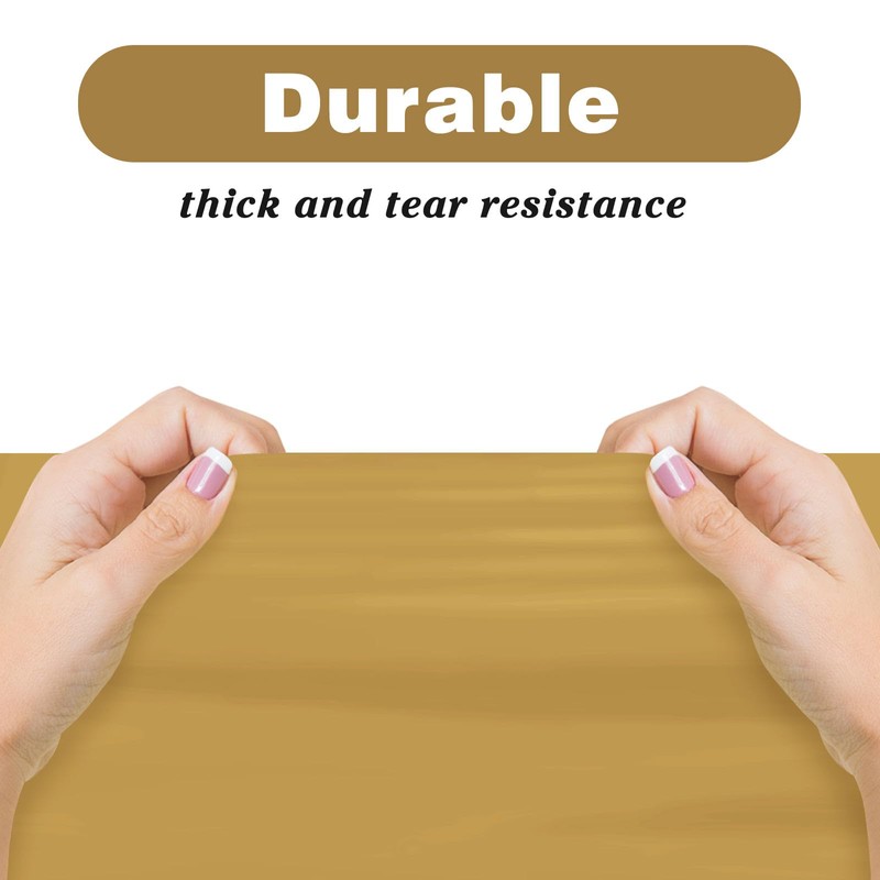 Kopokita 2PCS Gold Plastic Tablecloths 54 x 108 Inch, Disposable