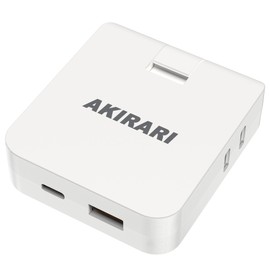 AKIRARI Corner Taps, 4 Outlets, 2 ACs, 1 USB-A, 1 TYPE-C, Power Strip with USB, Thin, Swing Plug, Easy Wiring, Outlet, Flat Triple Tap, Gap Outlet Tap, Branching, PSE Certified, Mini Type Power Strip
