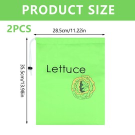 Bekecidi Yellow Banana Bag and Green Lettuce Bags, Vegetable Storage Bags Reusable Produce Bags Banana Keep Fresh Drawstring Storage Bag Prevents Odor for Fruits and Vegetables (green)