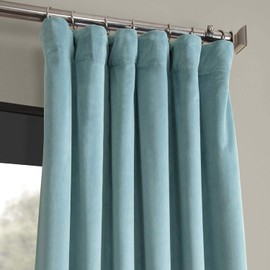 HPD Half Price Drapes VPCH-180106-108 Signature Blackout Velvet Curtain (1 Panel), 50 X 108, Skylark Blue