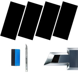 LZLRUN Compatible with Bowtie Logo Wrap Stickers Cut-Your-Own Emblem Overlay DIY Decals for Chevy (11.8 Inch x 4 Inch) (Gloss Black)