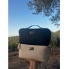 Travel Makeup Bag,Vanity Case,Large Capacity,Cosmetic Bag,Organizer with Divider,Vegan Leather,Open Flat