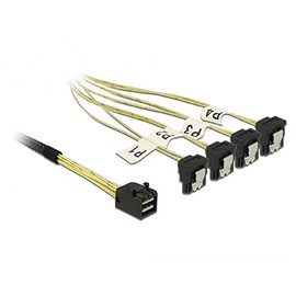 DeLOCK 85684 1 x Mini SAS HD SFF-8643 4 x SATA 7 pin Black - Yellow