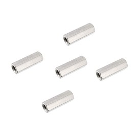 Smartsails 5PCS M5 X 0.8-Pitch 20mm Length 304 Stainless Steel Metric Hex Coupling Nut
