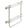 Delta FSS07-BN 20" Double Glass Shelf With Towel Bar In