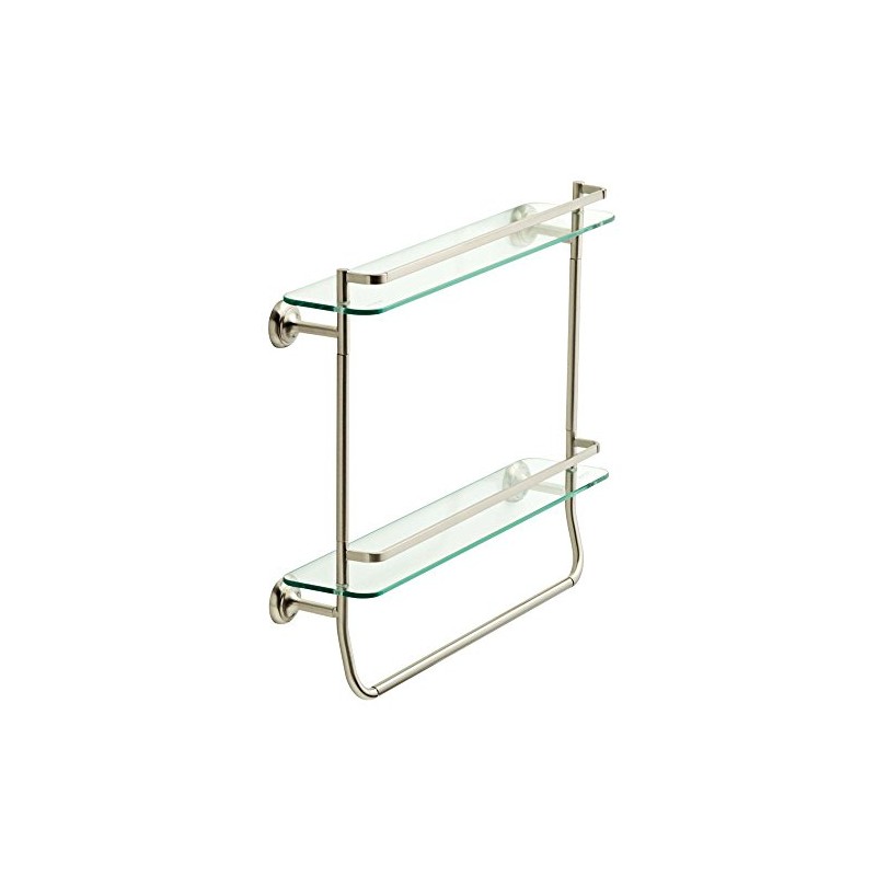 Delta FSS07-BN 20" Double Glass Shelf With Towel Bar In