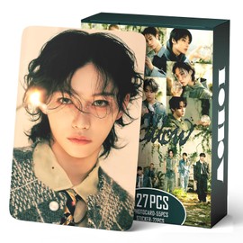 WlsqDE SK Photocards, SK Stickers, Hollow Kpop Photo Cards, Pack of 55 Lomo Card + 72 Stickers, Kpop Merch, for Boys and Girls