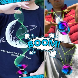 FETESNICE Yoyo Professional Responsive Yoyo for 8-12 Kids Beginner, Unresponsive Yoyo for Adults，Metal Trick Yo yo for Advanced Player，Pro Yo-yo with Yoyo Accessories（Black Blue Pink）