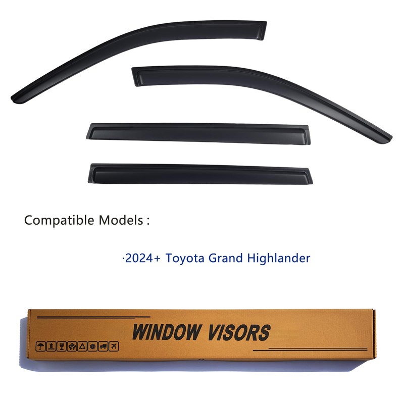 YLSCOO Window Visors Rain Guards fits 2024-2026 Toyota Grand Highlander,