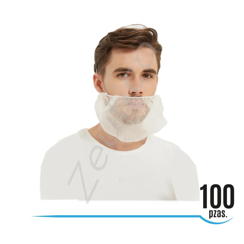 ZEUTICA 100 Pzas Cubrebarba de polipropileno Blanco Cubre barbas desechable
