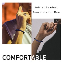 MILAKOO Blue Tiger Eye Bracelet Women's & Men's Stretch Beads Bracelet for Good Luck and Protection