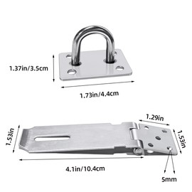 2Pcs Stainless Steel Gate Lock Hasp, Safety Packlock Clasp Lock Set - Door Locks for Doors, Cabinets, Closets and More (4inch-Silver)