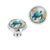 Elohiym 6 Pack Silver Drawer Pulls, Blue Sea Turtle Nautical