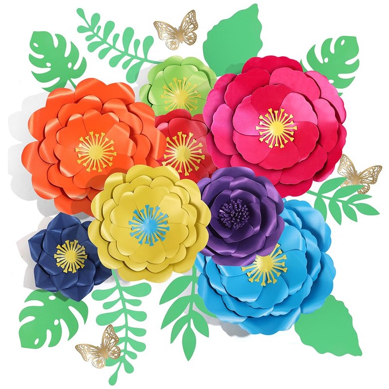 Mverse Large Mexican Paper Flowers Decorations for Wall | Pre-Assembled