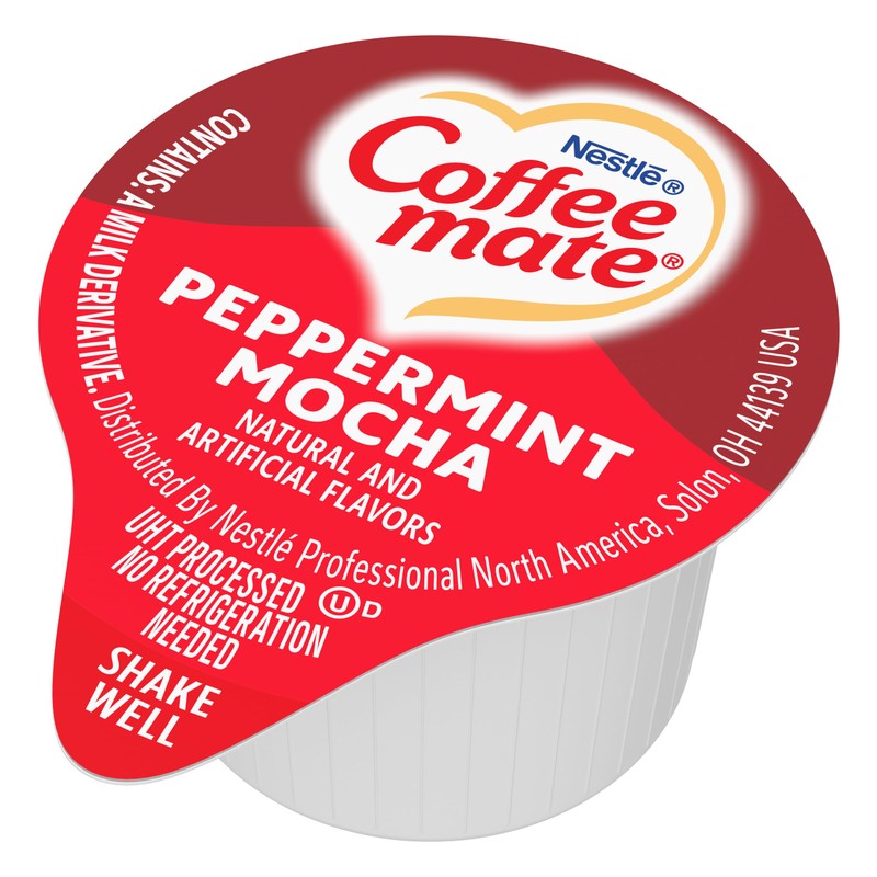 Coffee mate Peppermint Mocha Creamer, Liquid Singles, 50/Box