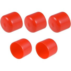 TA-VIGOR 10Pcs Rubber End Caps, 25mm ID Round Flexible Screw End Caps Thread Protectors, Red Vinyl Bolt Covers Rubber Covers for Screws, Tubes, Cables, Wires, etc