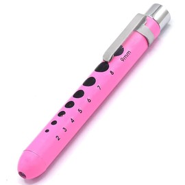 AAProTools Nurse Penlight Reusable LED Pen Light with Pupil Gauge Pink