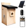 Solar Bird House with Camera, 1080P HD Wooden Smart Birdnest
