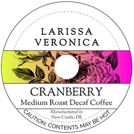 Cranberry Medium Roast Decaf Coffee (Single Serve K-Cup Pods) (Gourmet, Naturally Flavored, Whole Coffee Beans) (12 pods, ZIN: 572393)