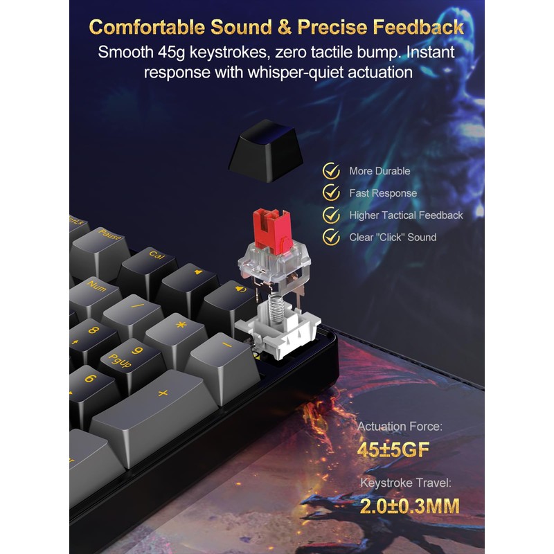 NPET CR108 108 Key RGB Gaming Mechanical Keyboard with Hot