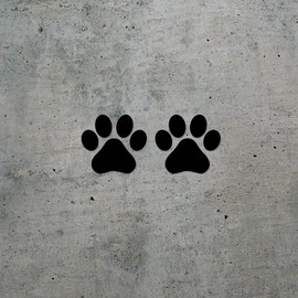 Decal Stickers of Paw Print (Black) (Set of 2) Luxury Weatherproof Vinyl Decal Stickers for Laptop Desktop Smartphone Car Dirt Bike Wall Room Mason Jar Bathtub Door Skateboard - ANDstice57930BL