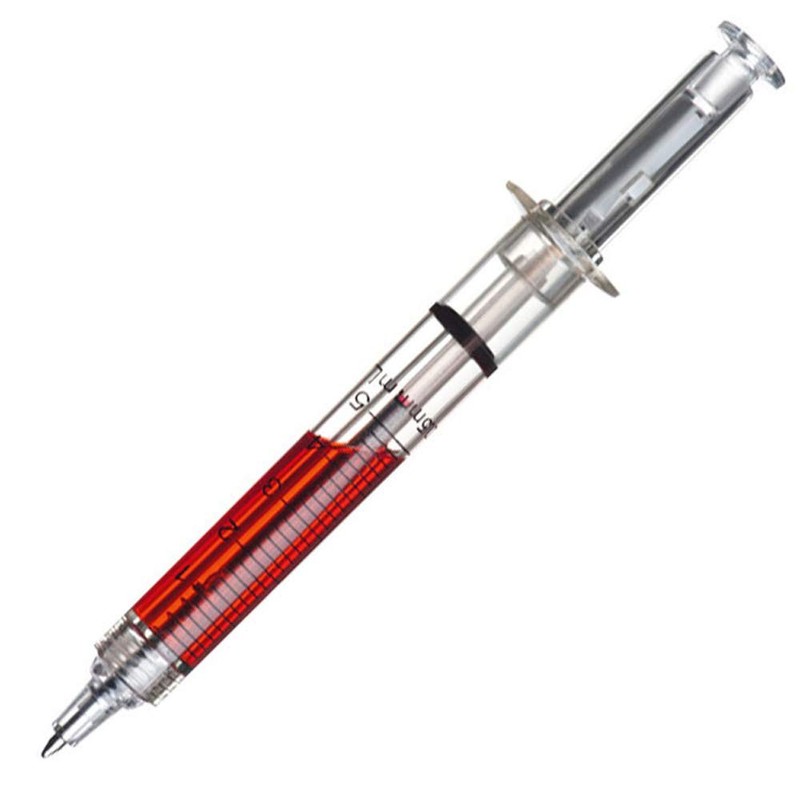 noTrash2003 Set of 10 Ballpoint Pens in Syringe Shape Various