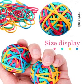 4 Pieces Rubber Band Ball Colorful Rubber Band Ball Stretchable Rubber Bands Stationery Holder Elastic Band Loops for DIY, Arts and Crafts, Document Organizing