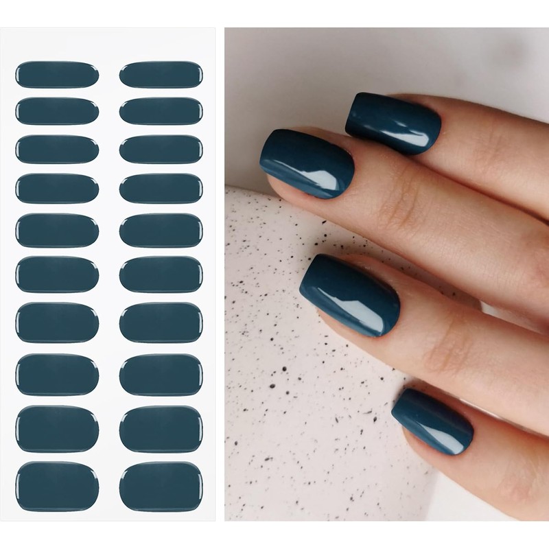 JMEOWIO Lámina de uñas azul oscuro de gel para uñas,