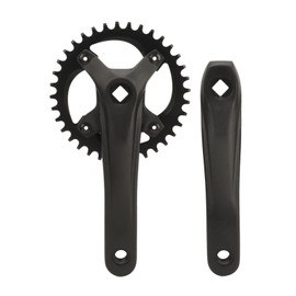 104 BCD Mountain Bike Single Speed Crankset 36T Square Hole Crank Positive Negative Teeth Single Disc 7‑12 Speed Modification Accessories