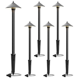 VENUS MANUFACTURING Low Voltage LED Pathway Lights 1.2W Outdoor Landscape Lighting 6 Pack 40 Lumen Landscape Path Lights 2700K for Lawn Patio Yard Walkway Driveway Pathway Garden