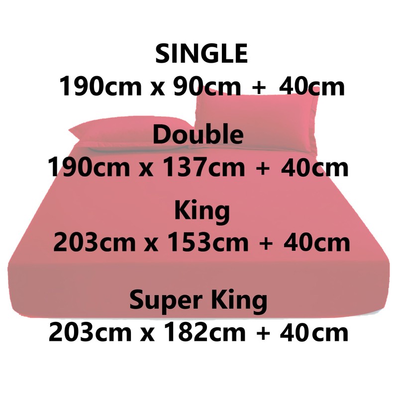 KHIM Luxury Extra Deep Fitted Sheet 16”/40CM Breathable Poly Cotton