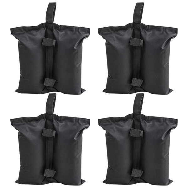 Sutekus Sand Bag for Tent or Tarp Fixing Capacity: 12.3 gal (6 L) (10 kg) of Sand, Weight Bag for Tents, Tent Weights, Tent Weights, Velcro Type, Pack of 4 (Black)