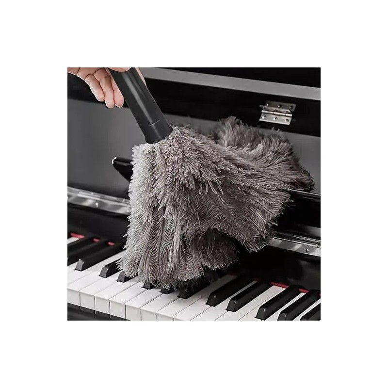 Retractable Feather Duster Ostrich Feathers Anti-Static Reusable Eco-Friendly Handheld Cleaning