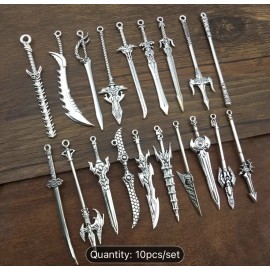 USAminiature 10pcs Lot Dollhouse Miniature Weapons Swords Spears knief Action Figures