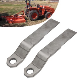 MOTOQUEEN Heavy Duty Replacement Bush Hog Rotary Grass Cutter Blades Mower Blade 10mm Mild Steel for Mower King Skidsteer 2-3/8" x 14" x 3/8" Rotary Replacement Blades for Brush Mowers (2 Blade Set)
