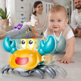Crawling Crab Baby Toy, Infant Tummy Time Walking Dancing Moving Crab Toys for Babies Girl Boys, Crawling Crab Baby Toy Toddler Birthday Gifts