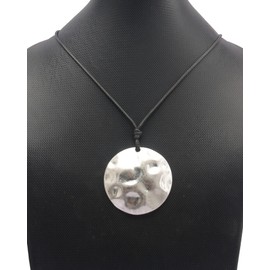 GelConnie - Collar de piel con cordón de plata, joyería clásica, bohemio, suéter largo, para mujeres y hombres, Collar de plata., Grande