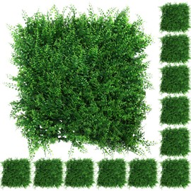 Houseables Artificial Leaves Panels, Backyard Grass Privacy Fence, Fern, 20” x 20”, 12 Pack, Green, Plastic, Outdoor Greenery Screen, Faux Plant Wall Backdrop, Garden Tile Decor, Fake Hedges