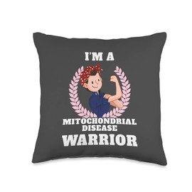 Mitochondrial Disease Awareness Support Warrior Mitochondrial Disease Throw Pillow, 16x16, Multicolor