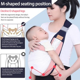 HINATAA Breathable Baby Sling, Adjustable Baby Carrier, Baby Carrier Wrap, Quick Dry, Thick Shoulder Straps for 0-36 Months Baby (Pink b)