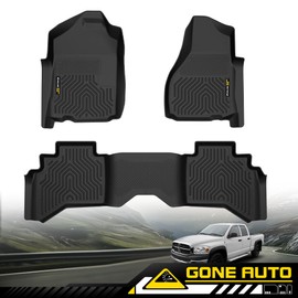 gone-auto TPE Floor Mats Liners 3D Molded Fit For 02-09 Dodge Ram 1500 2500 3500 Quad Cab