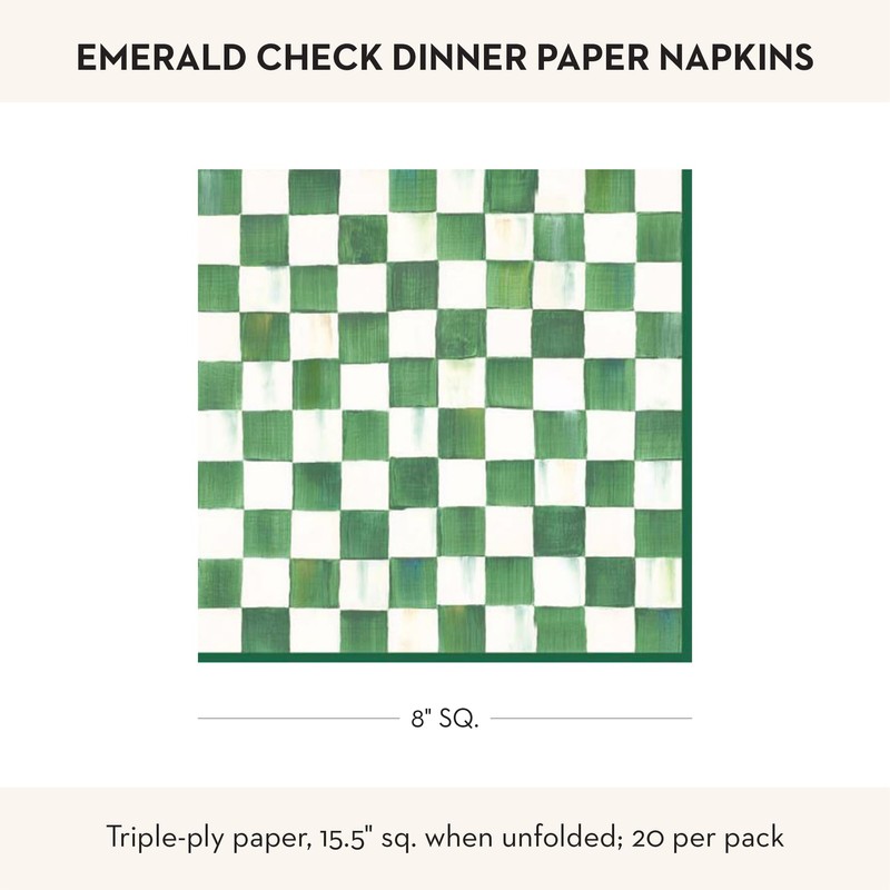 MACKENZIE-CHILDS Dinner Paper Napkins, Stylish Paper Dinner Napkins, Pink-and-White Rosy