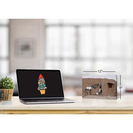 HB Art Design Banksy Wall Art Canvas Print Zebra Graffiti Timbuktu Mali Artwork Living Room Dorm Room Office Wall Art Home Decor Ready to Hang 8x12