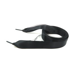 Teeoff Satin Ribbon Shoelaces Double Layer Flat Shoe Laces for Sneakers 1 Pair Pack 20mm Wide (63", Black Black)