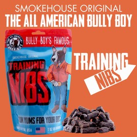 Bully Boy's Famous Beef Training Nibs Dog Treats | Free from Wheat, Corn, Soy, or Gluten | USA Sourced Ingredients | with Smokehouse Beef | Made in Utah | 7 oz - 1 Pack