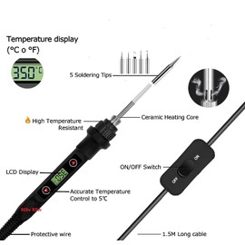 svfbnb Soldering Iron Kit - 80W Fast Ceramic Heating Soldering Gun LED Digital Advanced Solder Iron Soldering Gun kit Temperature Adjustable LCD Display [110 V, us Plug]