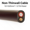Non-Thinwall Automotive Flat Twin 2 Core Cable 0.65mm², 5.75A, 12V/24V
